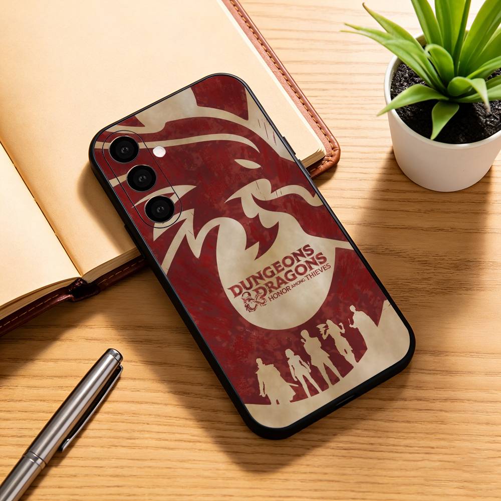 D-dungeons and D-Dragons Phone Case For Samsung Galaxy A73,A72,A71,A70,A53,A52,A51,Others Soft Black Cover
