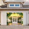 2D Bright Lemon Tree Backdrop, Yellow Potted Lemon Porch Wall Decor for Spring