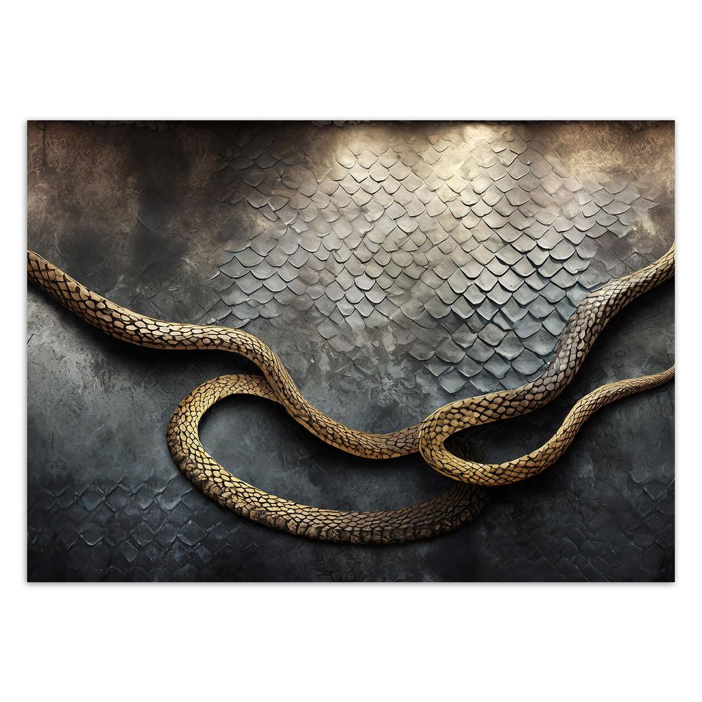 Wallpaper Golden Snake 3D