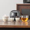 Suet Jade Porcelain High-end Travel Tea Set Portable Set One Pot and Two Cups Company Annual Meeting Leaders Father Teacher Gifts