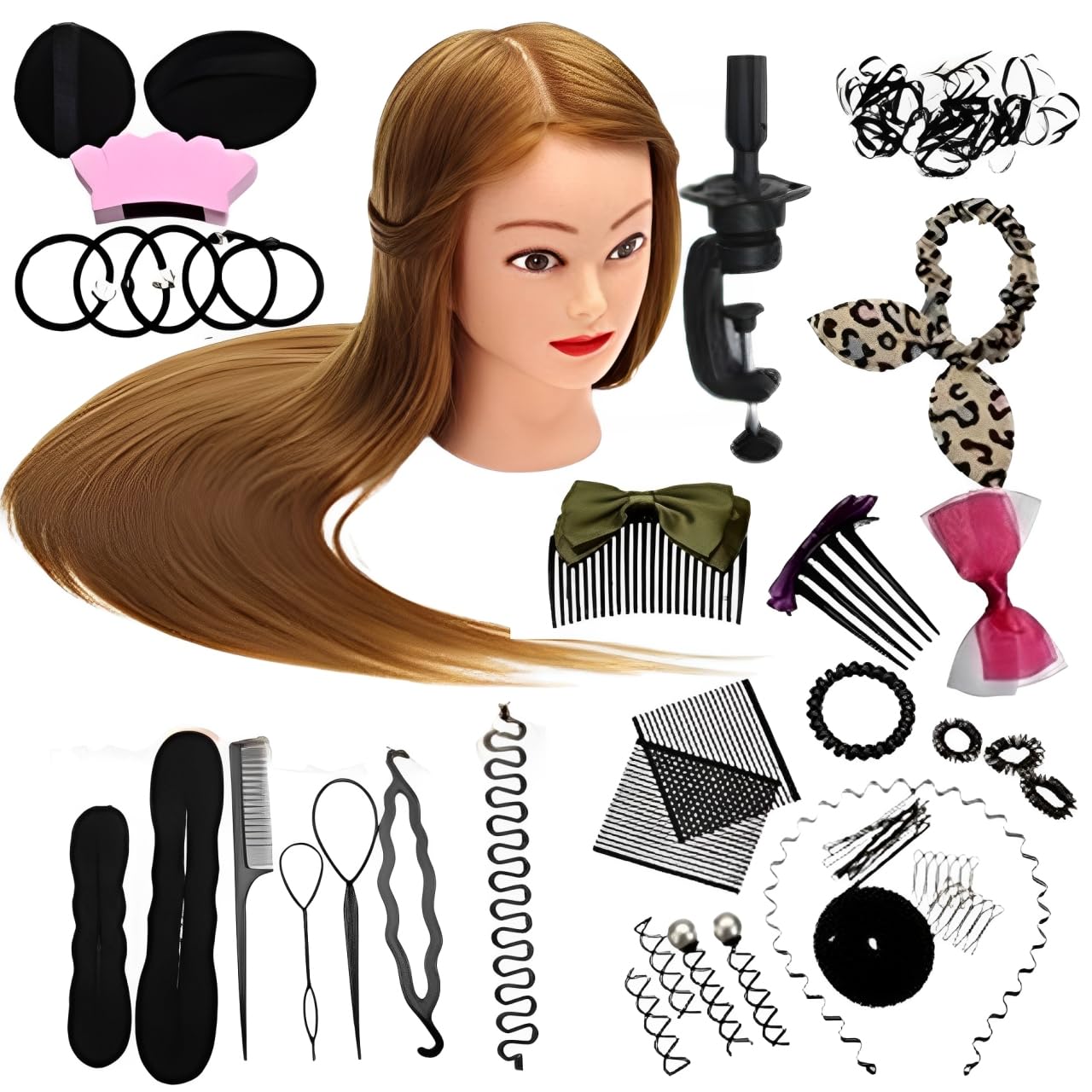 

MIMIA Stylist Set, Cutting Mannequin, Wig Training Head, Hair Salon Mannequin Doll, Hair Salon Hair Stylist Braiding Practice