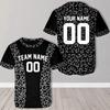 Custom Leopard Print Baseball Jersey Men Women Round Neck Team Name Number Sports Shirt Personalized Uniform Top Gift Custom Tee