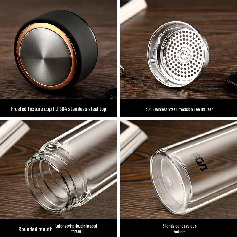 FUGUANG Double-Layer Glass Tea Infuser Bottle