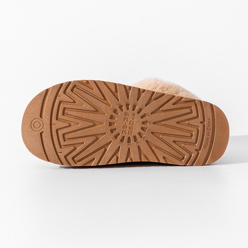 Root cotton slippers autumn and winter indoor and outdoor thick-soled plush thickened warm couple home shoes