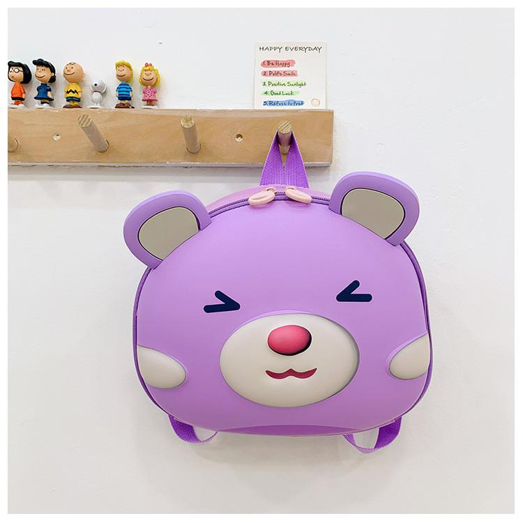 Shell Childrens Backpack Cartoon Bear Snacks Bag Waterproof Stationery Storage