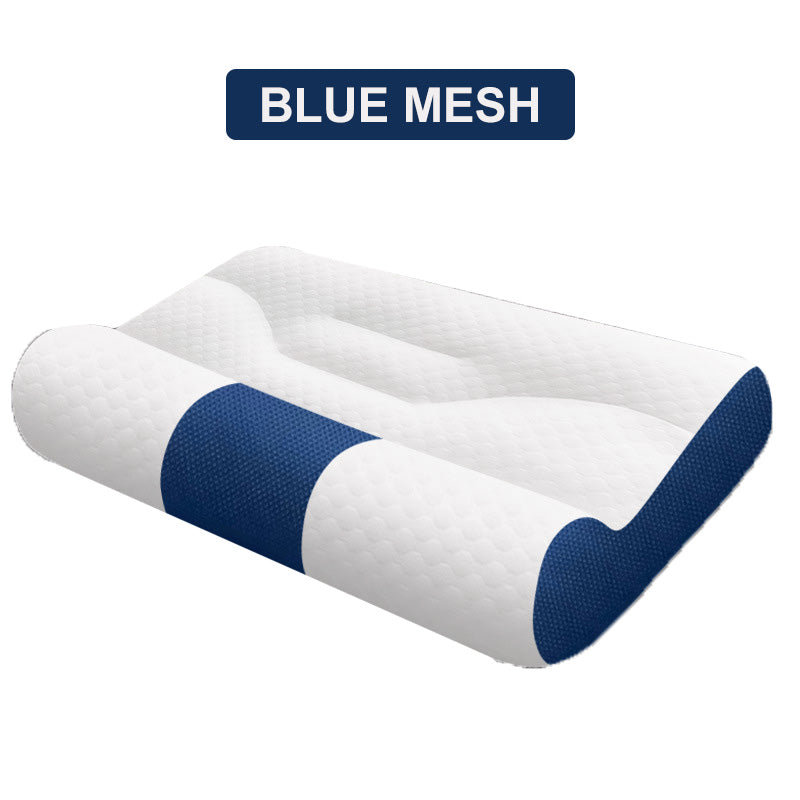 

Super Ergonomic Pillow Blue Sleep Enhancing Cervical Pillow Cervical Memory Foam Pillow for Neck And Shoulder Pain Relief 50x30cm синий