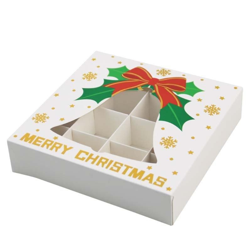 12Pcs Christmas Chocolate Box Gold Foil Chocolate Gift Box with 12 Slot Christmas Treat Boxes for Cookie Candy Chocolate
