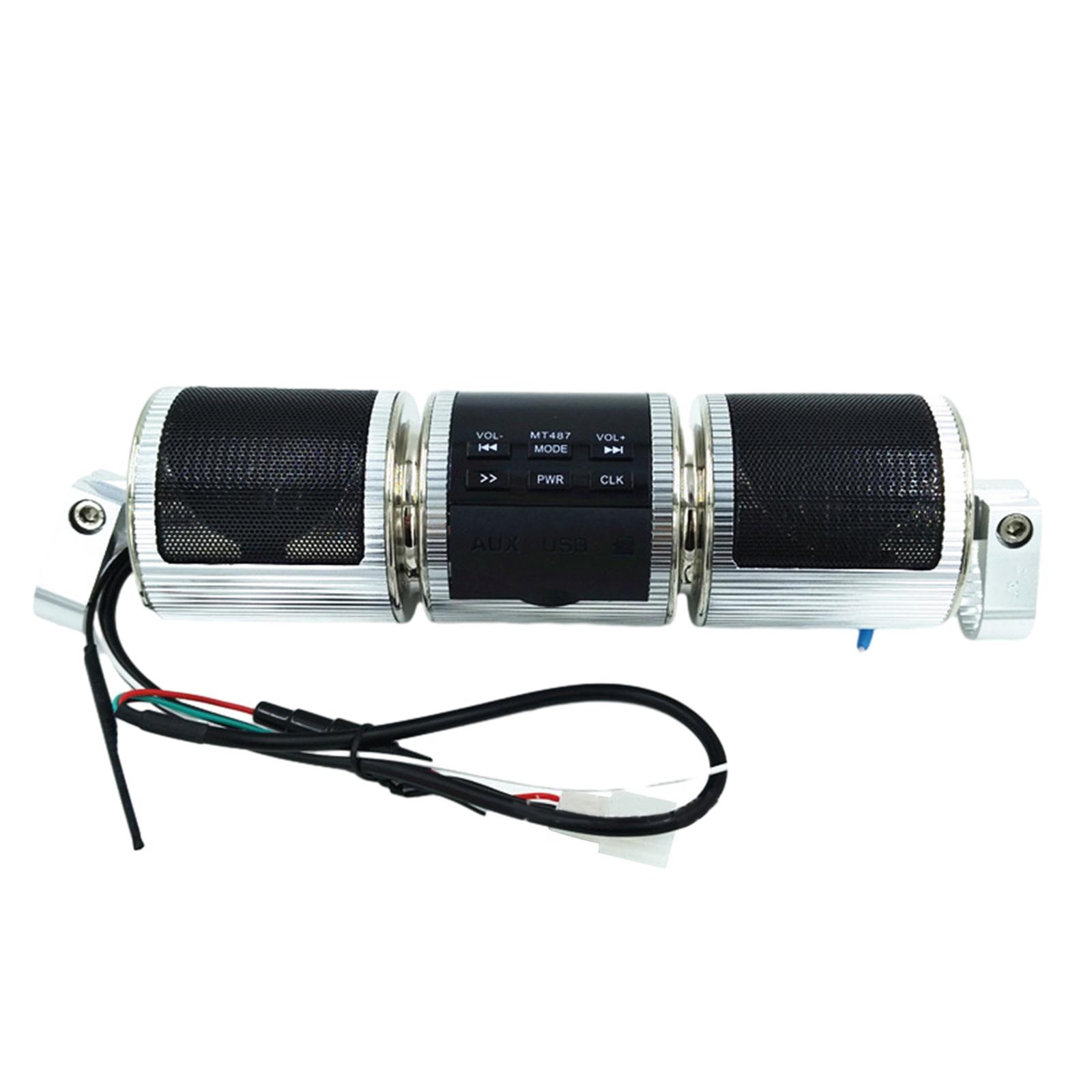 

Универсальный мотоциклетный водонепроницаемый стерео с Bluetooth-совместимым USB/музыкальным плеером для мотоцикла серебряный