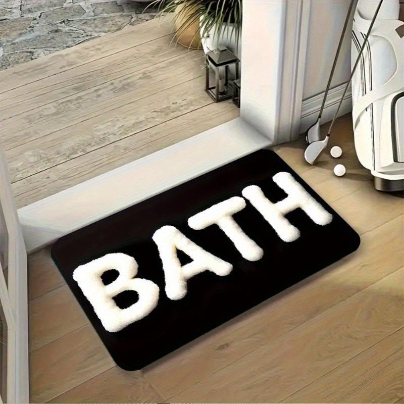 

1pc Bathroom Floor Mat Anti-slip Quick-drying Modern Letter Pattern Easy-to-clean Decorative Carpet Modern Simple Diatom Ooze 40x60cm
