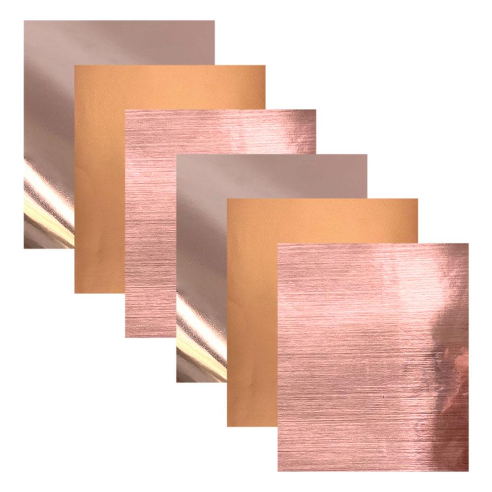 

6pcs 12 x10 Bundle Rose Gold Metal Adhesive Craft Vinyl Film Making Signs Letters for DIY Wall Gifts Mugs Home Decor for Cut 30cm x 25cm