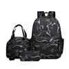 Black Tie-dye 3-Piece Student Backpack Set