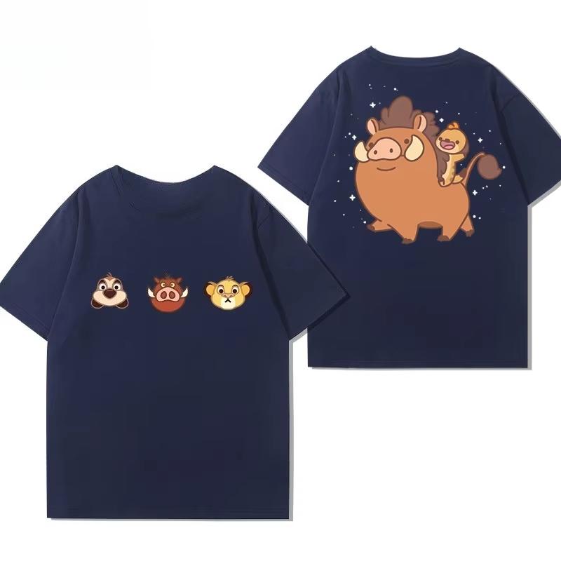The Lion King Simba Anime Peripheral Short Sleeve ParentChild Summer American Versatile Casual Loose TShirt Top