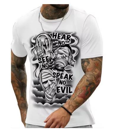 Vintage Cross Graphic Print Men's T-Shirt 2025 New Street Trendy T-Shirt