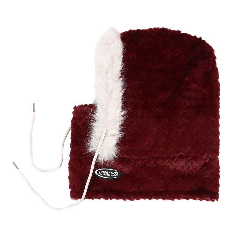 Winter Thermal Plush Hat for Women with Hood Scarf And Mask Windproof Ear Protection Thick Design for Outdoor Riding 1-5PCS Set