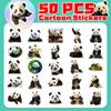 50 Panda Realistic Stickers Cute Giant Panda Flower Emoji Stickers Computer Mobile Phone Water Cup Stickers