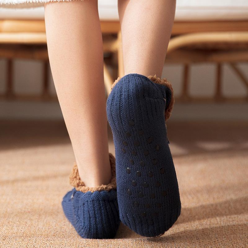Thermal Women Mens Floor Socks Winter Warm Short Cotton Thickened Home Sleeping Soft Non Slip Grip Fuzzy Floor Socks