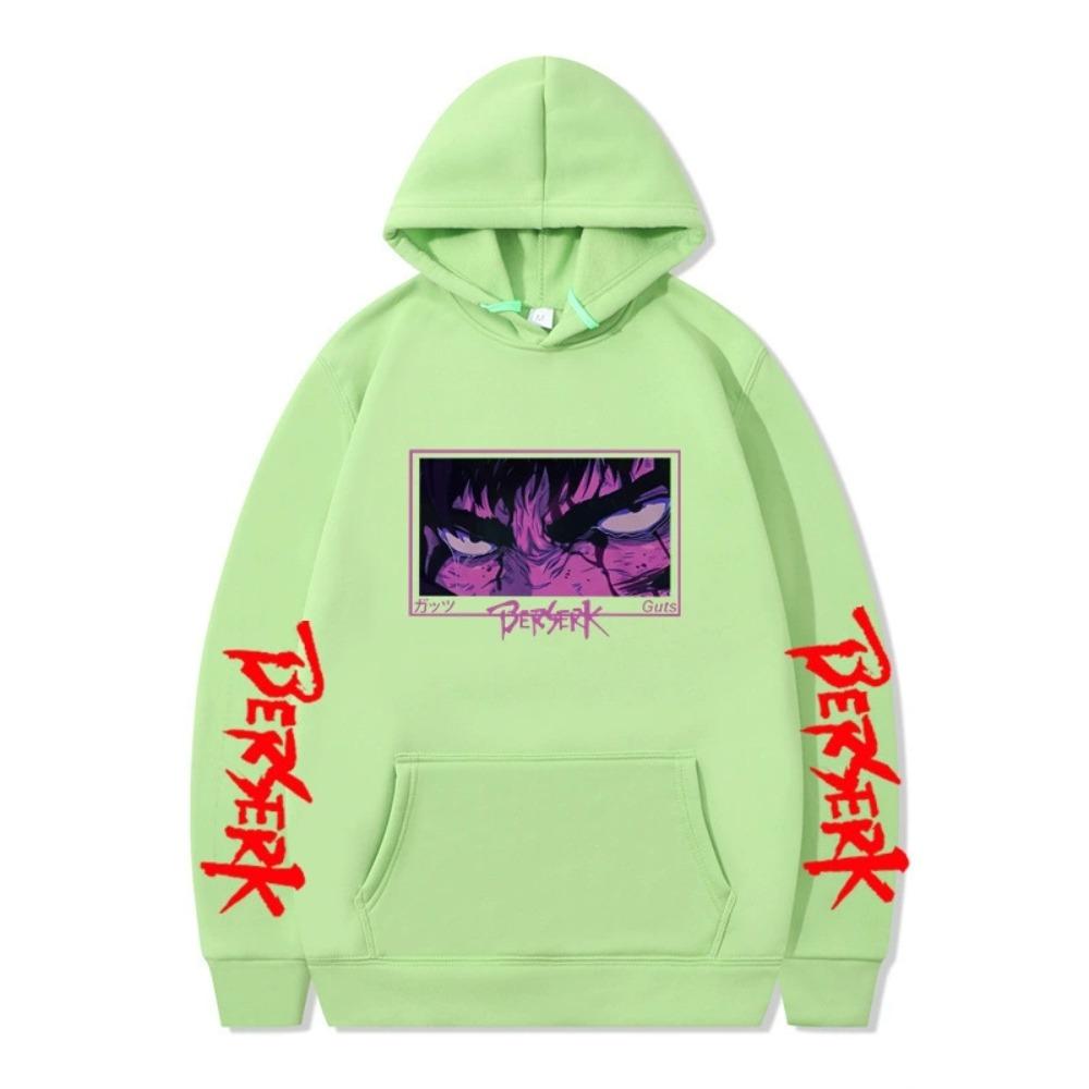 

New Fashion Berserk Anime Hoodie Sweatshirt for Mens Womens Unisex Graphic Printed Cool Streetwear Hoodie XXS світло-зелений колір