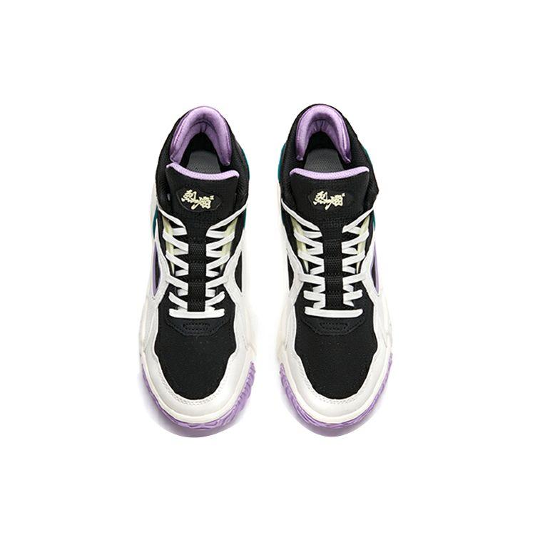 Anta High Top Skate Shoes Women sneakers Black White Purple 122148088-3
