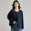 25 Autumn and Winter Round Neck Single-breasted Wool Double-sided Woolen Coat Scimitar Sleeves Versatile Age-reducing Temperament Short Jacket 25642
