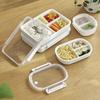 3-Grid Bento Box with Lid Microwaveable Fruit Lunch Box Refrigerator Fresh-Keeping Box Portable Picnic Outdoor Lunch Boxes