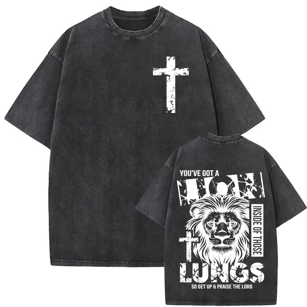 God Is So Much Bigger Than Print T Shirt Retro Christian Bible Jesus Doodle Vintage Washed T Shirts Unisex Women Harajuku Tee Shirt