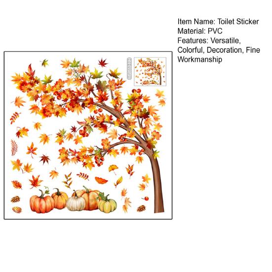 Toilet Sticker Removable Vibrant Color Flower Pattern Self-adhesive Wall Decal for Home Bathroom Decoration