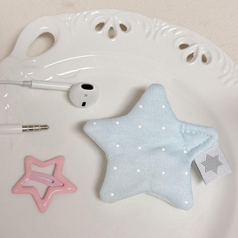 

Y2k Японские Аксессуары для Украшения Наушников Ручной Работы Тканевая Звезда Точечный Волновой Органайзер для Хранения Наушников Кабеля Данных 2026 синий