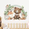 1pc Cartoon Bear Fox Heart Rainbow Animal Wall Stickers for Kids Room Children Room Removable Living Room Decoration Wall Decals