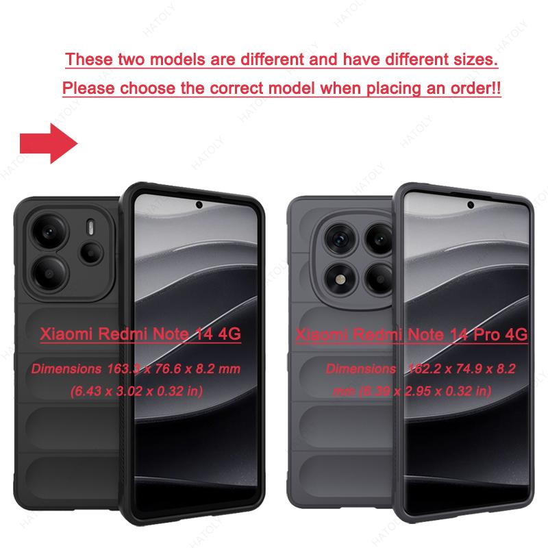 Silicone Matte Phone Case For Xiaomi Redmi Note 14 4G Global Case Shockproof Funda Cover For Redmi Note 14 Pro 4G Global