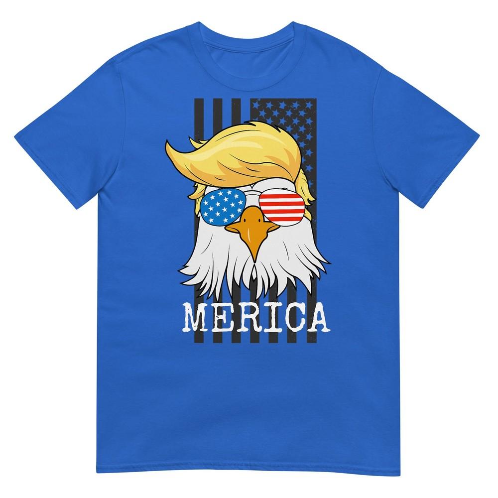 Merica Bald Eagle 4th Of July Trump American Flag Funny Gift TShirt