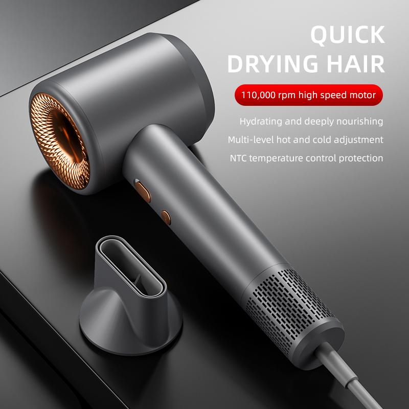 The high-speed hair dryer, a household high-power hair dryer, has a negative ion function to prevent dryness and frizz