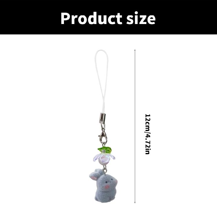 Süßes Beflocktes Kaninchen Handyzubehör Weiche Kaninchen Handykette Handyzierde Für Pendel- und Shopping-Abenteuer