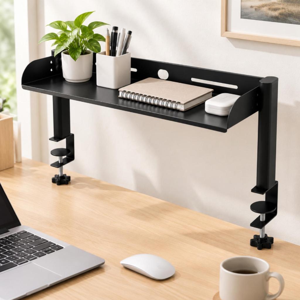 6 Pieces Carbon Steel Desktop Storage Rack Durable Tabletop Clamp Shelf No