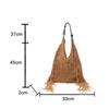 Yogodlns Fashion Long Tassel Shoulder Bag Thread Woven Women's Bag New Hollowed Out Handbag Summer Beach Vacation Bag