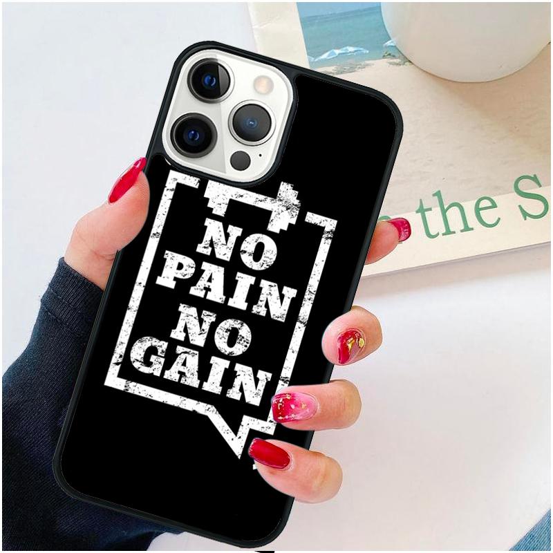 No Pain No Gain Gym Phone Case For iPhone 17 Air 16 pro max 15 14 plus 12 13 Soft Bumper Shell Cover coque