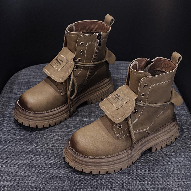 Martin boots women's 2025 autumn new retro casual fashion simple versatile short boots travel mountaineering rhubarb boots