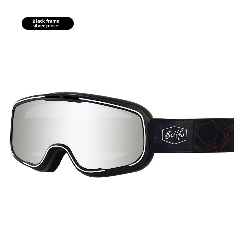 

Motocross Goggles Anti-UV Strap Retro Riding Racing Helmet Goggles Color-Changing Off-road Goggles UV400 Rated Ski Glasses Unisex Li Practical Use One Size коричневый