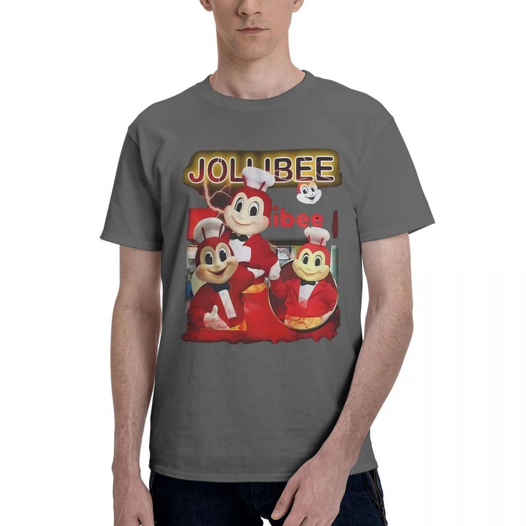 Jollibee Fast Food Restaurant 100 Cotton Casual Breathable Confortable Top High End Mens Clothing Men TShirt