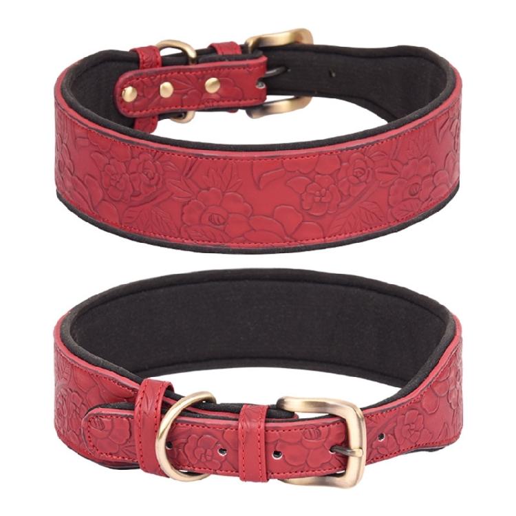 Leather Collar Wide Dog Collars Comfortable Padded Collar for Medium Small Dogs
