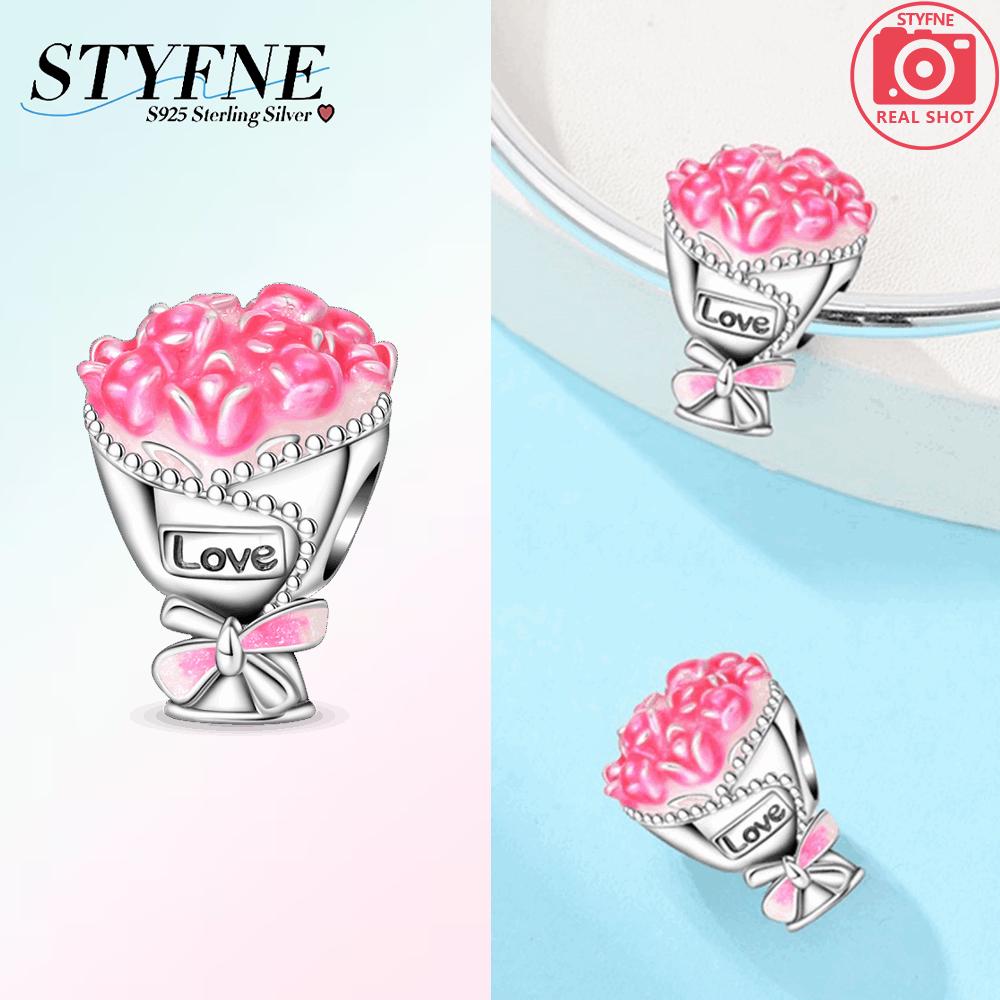 Charm Bead Charms Plata Originales Pink Bouquet House Bead Charms Ideal For Charm Bead Charms copper Bracelets Bead Charms Jewellery Making Womens Gi