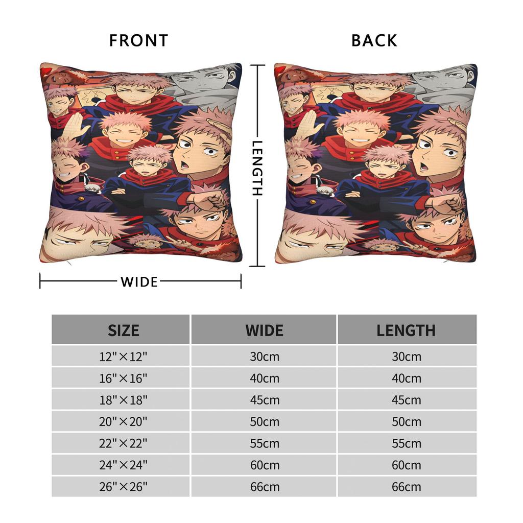 Pillow Case Yuji Itadori Comfy J-Jujutsu Kaisens Pillow Cover For Sofa Bedroom Home Decor Kawaii Pillowcases