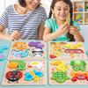 Non-Toxic 3D Wooden Animal Cartoon Puzzle Board Kids Handheld Traffic Jigsaw Puzzle Montessori Early Education Toys Building Blocks Toys