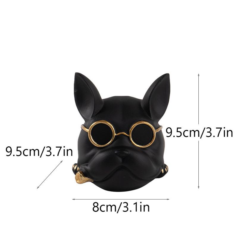

French Bulldog Sunglasses Phone Holder: Cute Resin Decoration Ornament 14*11*12.5cm, 0.23kg