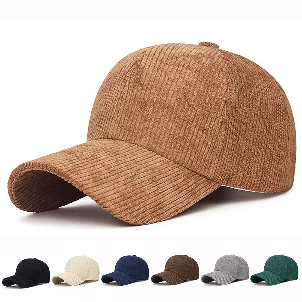 Versatile Adjustable Corduroy Cap Corduroy Solid Color Baseball Cap Sunshade Cap