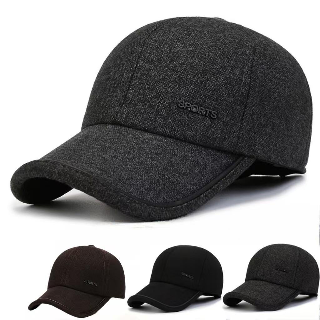 Letters Middle Sports Aged Elderly Hats Autumn Winter Ear Protection Thick Warm