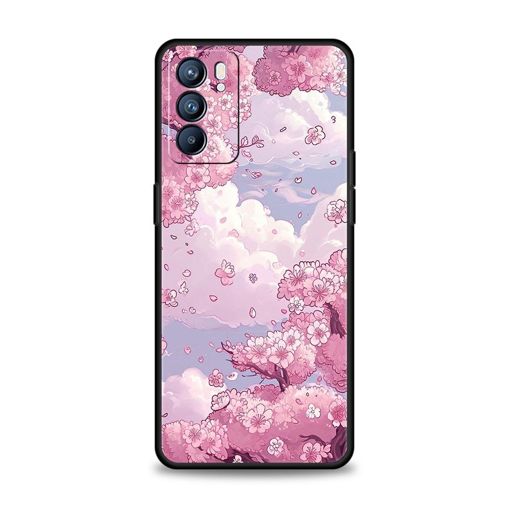 Cherry Blossom Tree Phone Case For Oppo Reno8 Reno7 Reno6 Pro A54 5G Find X6 X5 A53 A52 A9 A15 A95 A17 A16 A76 A74 A57 A31 Cover