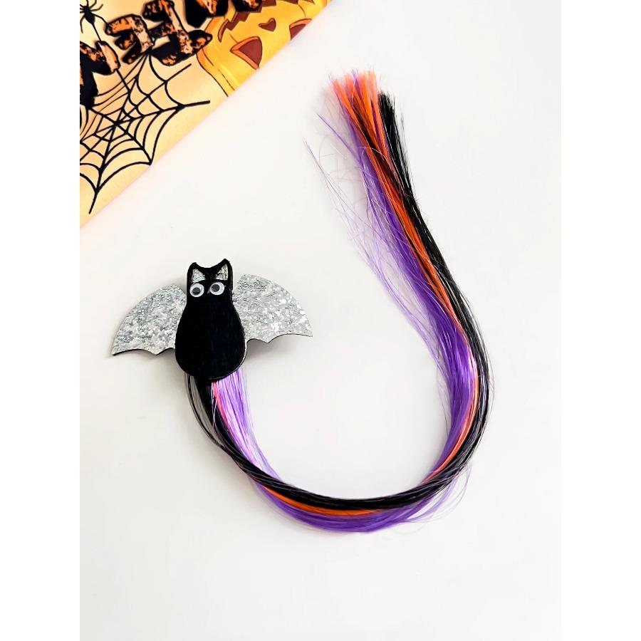 1Pcs Halloween Wig Hair Clips for Girls Women Colored Hair Extensions Accessories Hairpin for Halloween Party Present