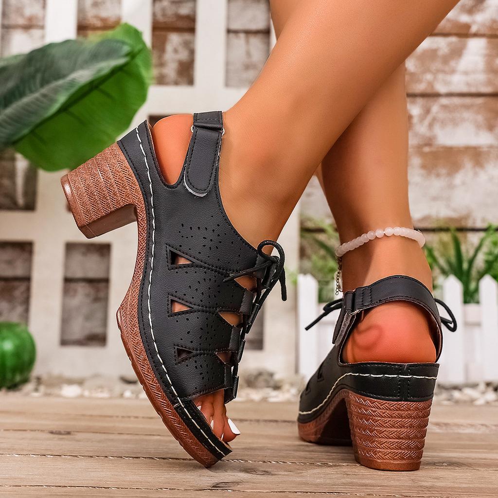 Fashion 2025 Plus Size Women High Heels Platform Sandals Lightweight Thick Heel Summer Sandals Comfort Non Slip Shoes Sandalias De Mujer