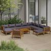 VidaXL Garden Lounge Set, 12 Pcs with Cushion Solid Acacia Wood