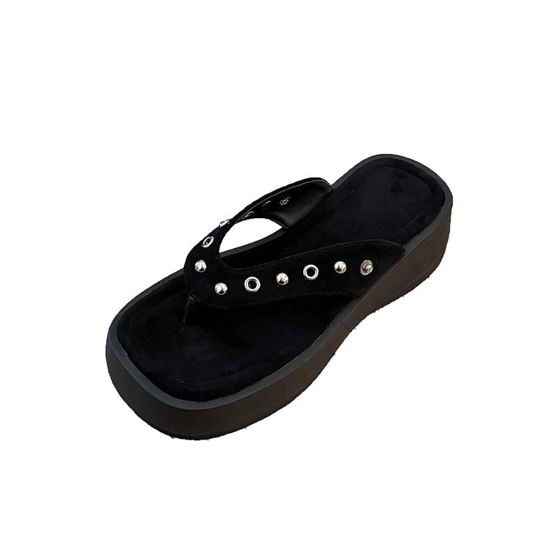 ~ Spice Girl Style~ 2025 Summer Two Wear Thick-soled Muffin Skinny Long Cool Boots Toe Casual Roman Slippers Women's Sandals